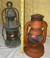 2 Vintage Metal  Lanterns