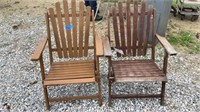 Wood Folding Chairs, (2)