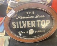 Premium Silver top beer sign.