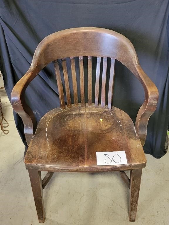 Wooden Rounded Chair  - Needs repaired on spindles