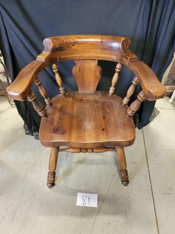 Rounded Wooden Arm Chair