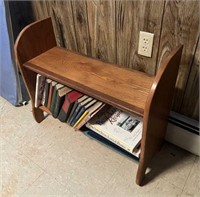 Oak Book Shelf & Books