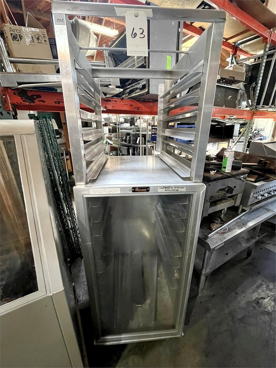 LOCKWOOD HEAVY-DUTY BAKERS RACK W/PLEXIGLASS DOOR