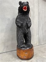 Large Wooden Black Bear Carving - Height 2000mm