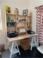 Desk and Desk Top Shelving Unit (contents not inc)