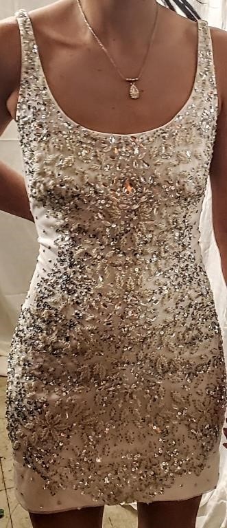 White Sequin Dress