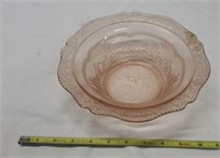 Vintage Pink Depression Glass Bowl