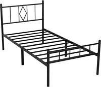 Twin 14 Metal Bed Frame with Storage  Black