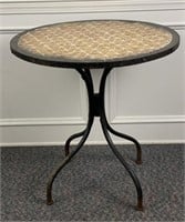 Tile top patio table 30 1/4”x30 1/2”, has rust