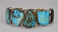 5 Stone Turquoise Cuff Bracelet