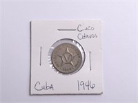 1946 Republica De Cuba Cinco Centavos Coin