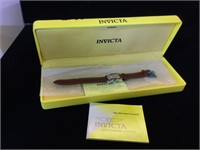 Invicta watch w/ leather band (new) w/ box