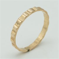 Mid-Century Fluted Gold Ring