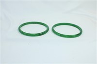 Pair of Green Bangle Bracelets