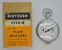 Vintage Dietzgen Rolling Map / Plan Measure w/ Box