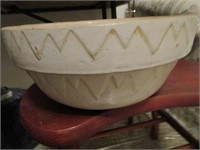 Large Double Sawtooth Crock Bowl 13" Has hairline