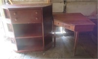 (2) Corner table and entertainment stand. Stand