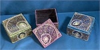 3 Small Decorative Trinket Boxes