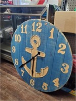 Lg. Nautical Anchor Decor Wall Clock