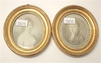 Two antique gilt framed portraits