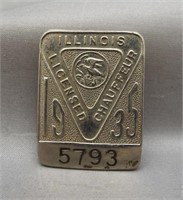 1935 Illinois Chauffer badge.