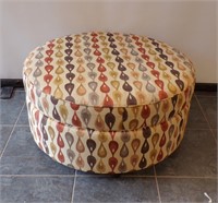 LARGE 36" ROUND HASSOCK ON CASTERS WITH....