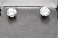 3ct Brilliant white sapphire solitaire earrings