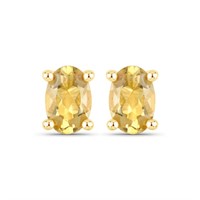Plated 18KT Yellow Gold 0.86ctw Citrine Earrings