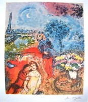 Eiffel Tower Serenade Lithograph