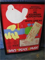 Framed Woodstock tickets w/COA