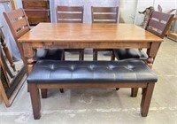 Dining Table With Chairs & Bench