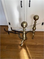 Vintage andirons they appear to be brass,