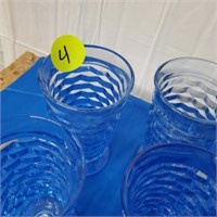 SET OF BLUE WHITEHALL GLASSES - 8 TOTAL
