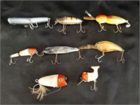 8 Vintage Plastic Fishing Lures - various Styles