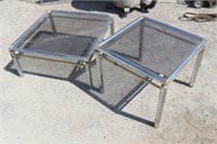 Metal & Glass Coffee Table and End Table
