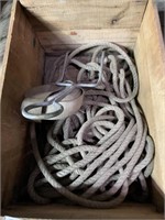 Wooden box crate with rope