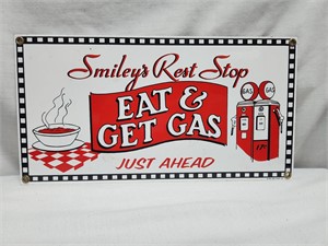 Smiley's Rest Stop Advertising Sign
