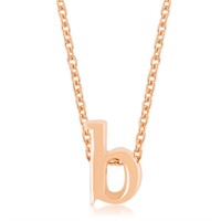 Rose Goldtone Initial Small Letter B Necklace