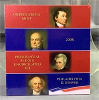 2008 US mint presidential one dollar coin set