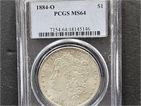 1884 O PCGS MS 64  Morgan Silver Dollar Coin