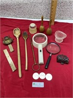 Wood Spoons, Magnifying Glasses, Toothpick Holder