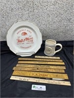 Ridgeway adv Rulers, plate , cup & pen, &
