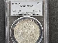 1884 -0 PCGS  MS63 Morgan Silver Dollar Coin