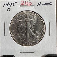 1945-D WALKING LIBERTY SILVER HALF DOLLAR