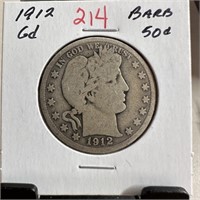 1912 BARBER SILVER HALF DOLLAR