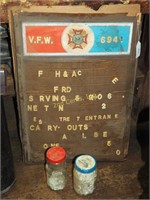Vintage Vfw Post 694 Sign W/ Extra Letters