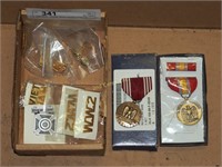 Vintage Military Medals & Pins Lot