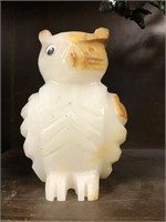 Natural tan stone owl figurine