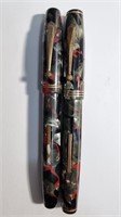 PAIR OF PARKER PARKETTE FOUNTAIN PENS 14K NIB