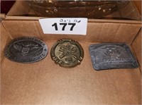 3 X'S  BID BELT BUCKLES - NRA